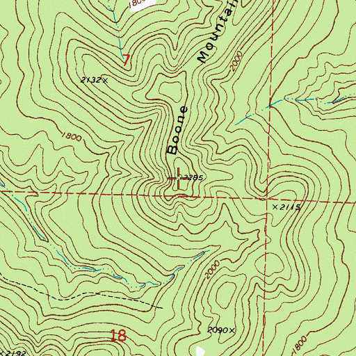 Topographic Map of Boone Mountain, AR
