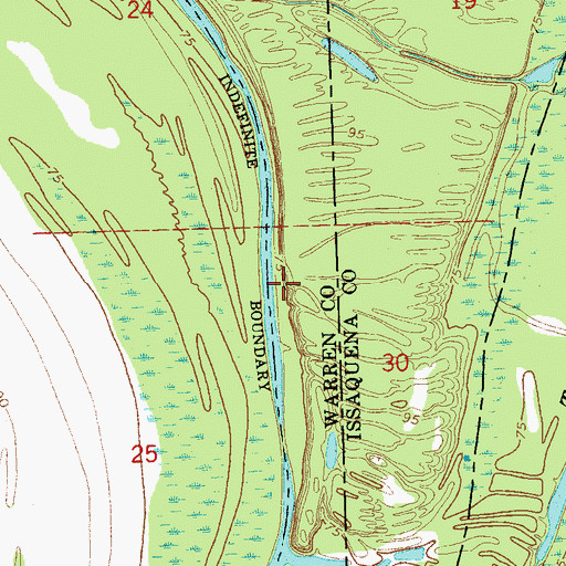 Topographic Map of Paw Paw Landing, MS