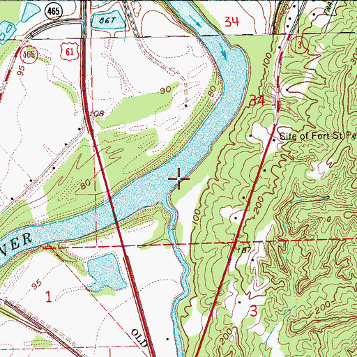 Topographic Map of Skillakalla Bayou Landing (historical), MS