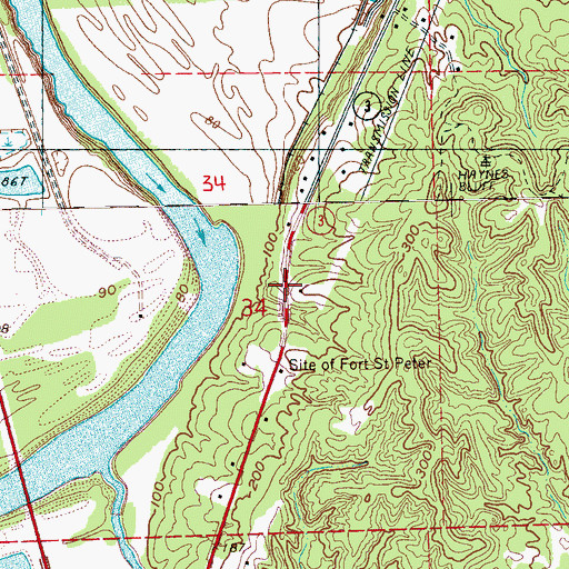 Topographic Map of Snyders Bluff, MS