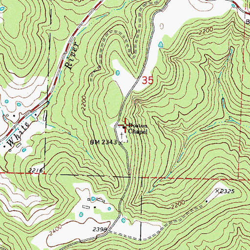 Topographic Map of Boston Chapel, AR