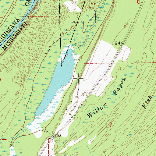 Topographic Map of White House Landing (historical), MS