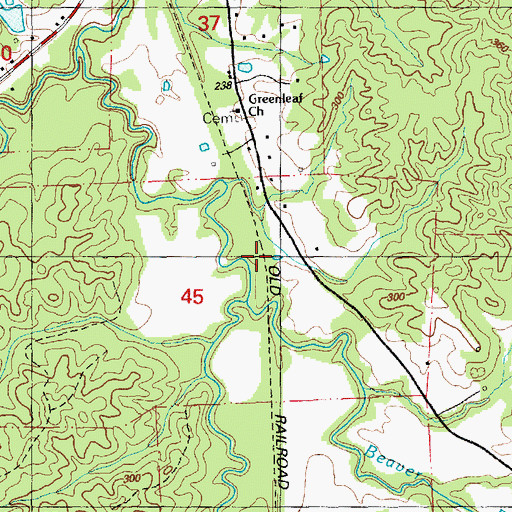 Topographic Map of Deane (historical), MS