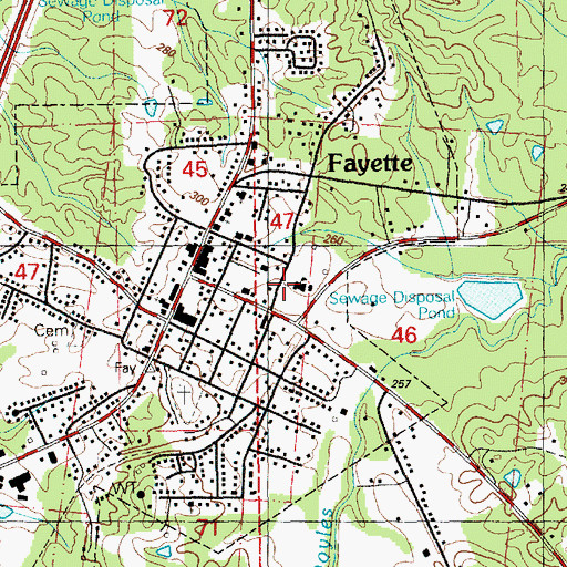 Topographic Map of Jefferson County Elementary School, MS