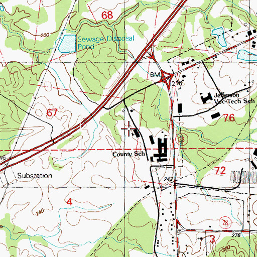 Topographic Map of Liddell Elementary School, MS