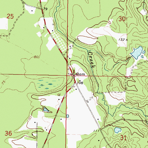 Topographic Map of Coward Place Cemetery, MS