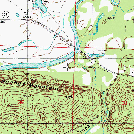Topographic Map of Boston Creek, AR