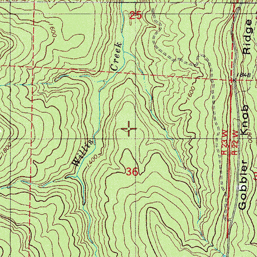 Topographic Map of Boston Cutoff, AR