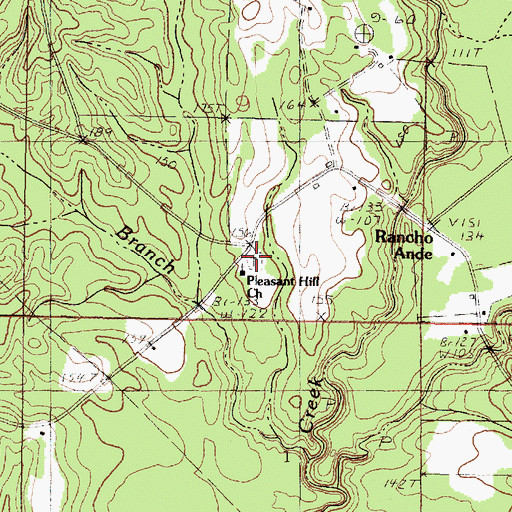 Topographic Map of Pleasant Hill Cemetery, MS