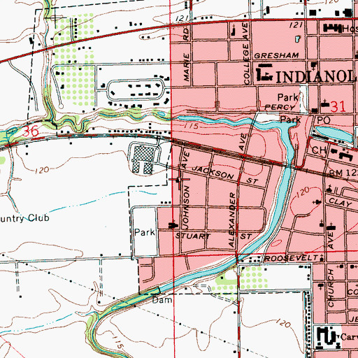 Topographic Map of Assembly of God Church, MS