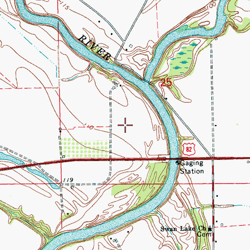 Topographic Map of Garvins Ferry (historical), MS