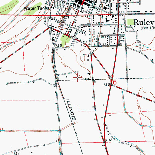Topographic Map of Keys Deadening, MS