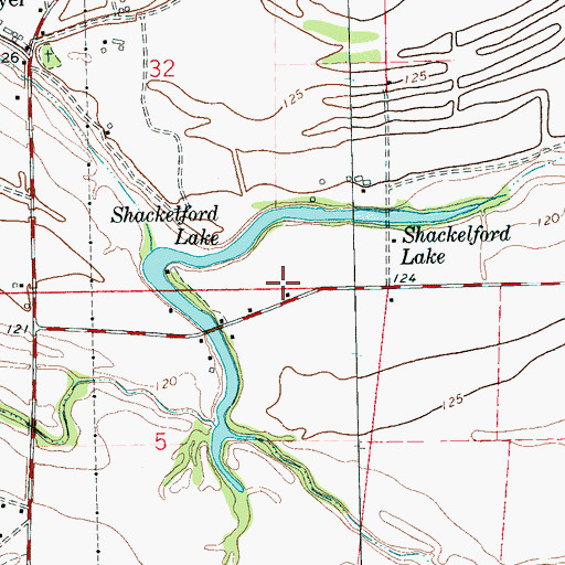 Topographic Map of Lakeside Plantation (historical), MS