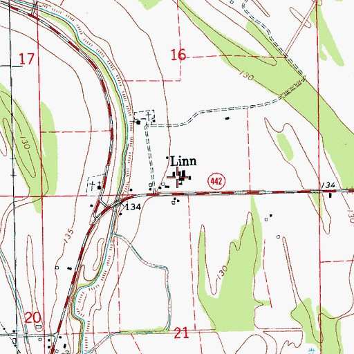 Topographic Map of Linn High School (historical), MS
