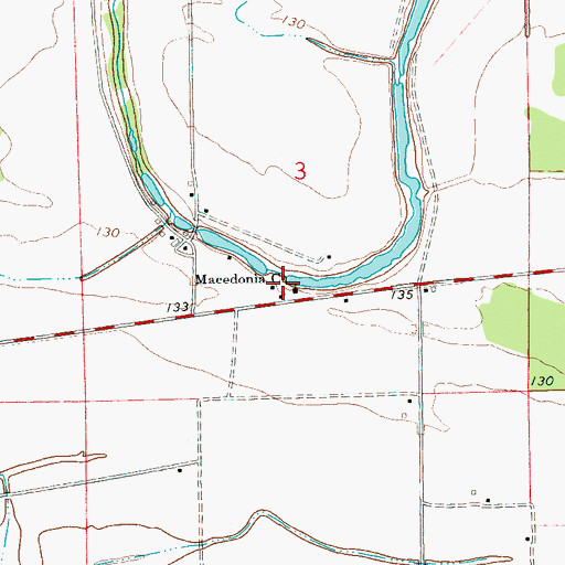 Topographic Map of Macedonia School (historical), MS