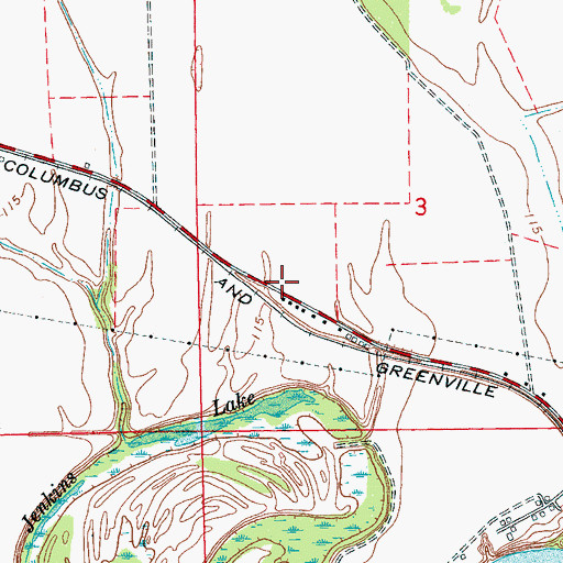 Topographic Map of Pollock (historical), MS