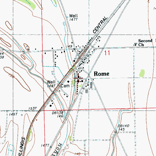 Topographic Map of Rome Baptist Church, MS