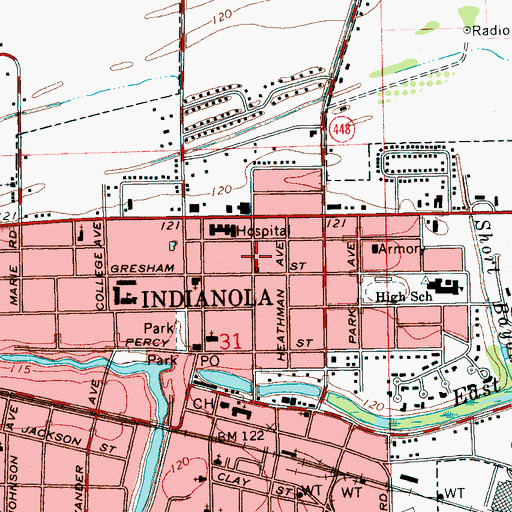 Topographic Map of Saint Stephens Episcopal Church, MS