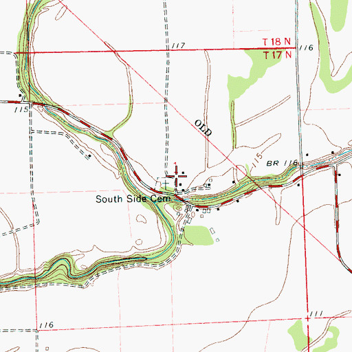 Topographic Map of Southside School (historical), MS