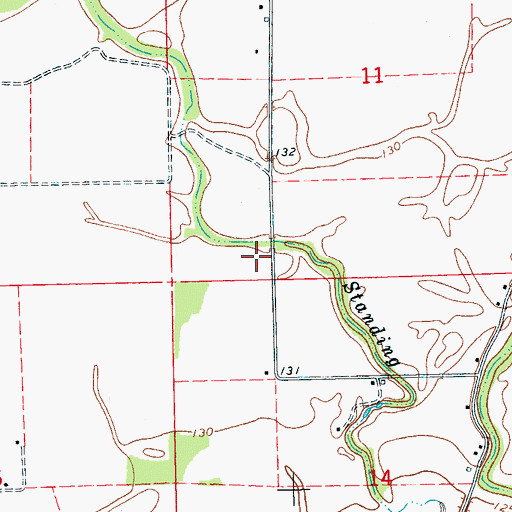Topographic Map of Standing Stump, MS