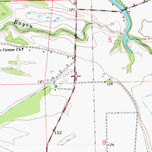 Topographic Map of Waltonia (historical), MS