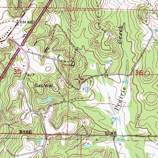 Topographic Map of Bailey Oil Pool, MS
