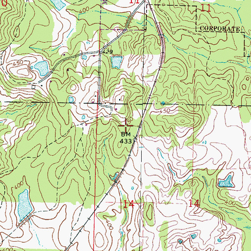 Topographic Map of Burns (historical), MS