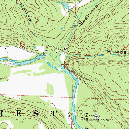 Topographic Map of Bowden Hollow, AR