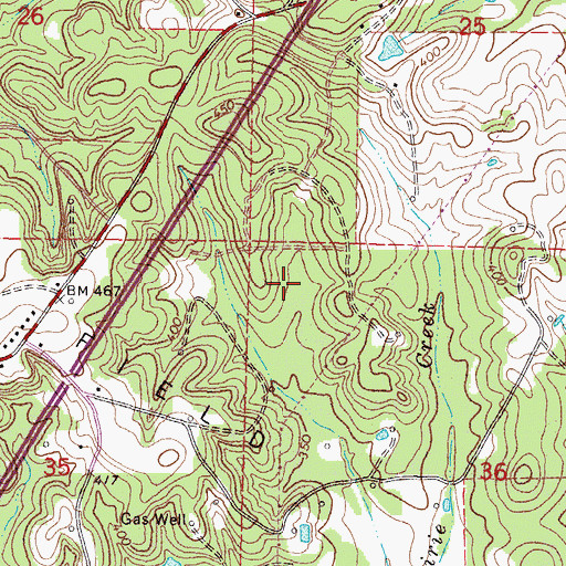 Topographic Map of Cotton Valley Oil Pool, MS