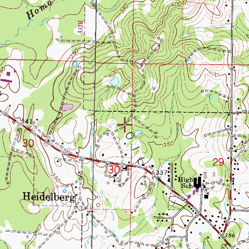 Topographic Map of East Heidelberg Oil Field, MS