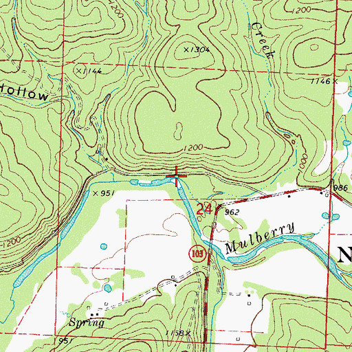 Topographic Map of Bowen Creek, AR