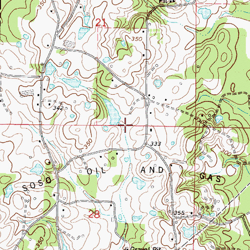 Topographic Map of Paluxy Oil Pool, MS