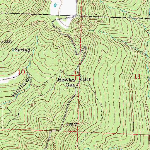 Topographic Map of Bowles Gap, AR