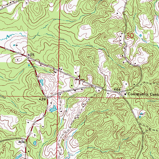 Topographic Map of Reads Chapel Methodist Church, MS