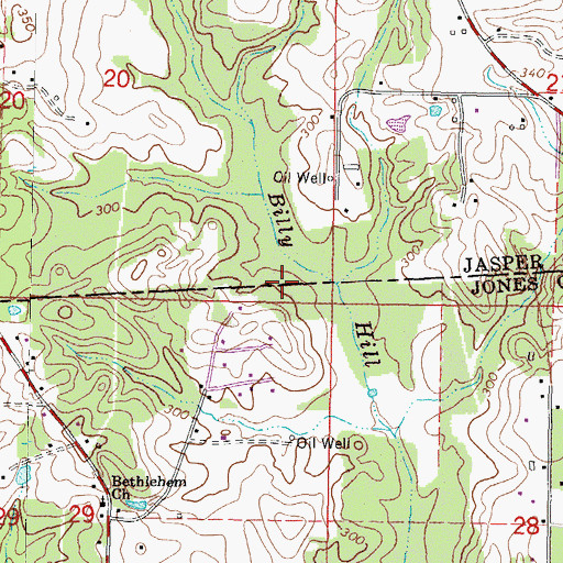Topographic Map of Sharon Oil Field, MS