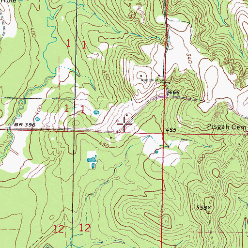 Topographic Map of Tallahoma (historical), MS