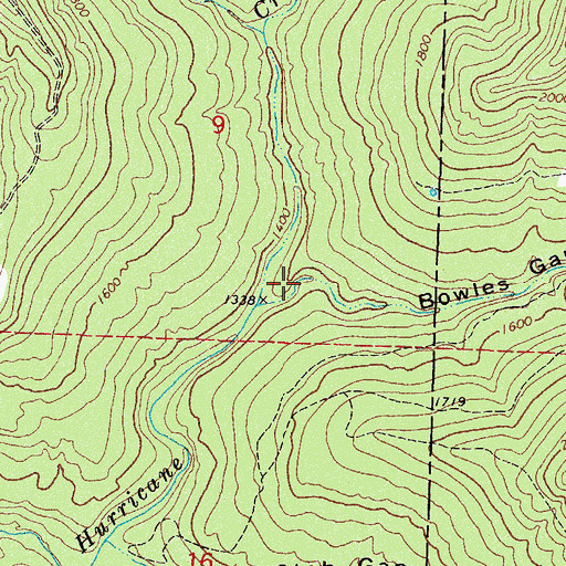 Topographic Map of Bowles Gap Hollow, AR