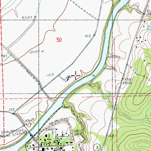 Topographic Map of Adybos Landing, MS