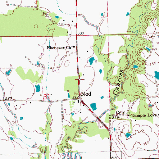 Topographic Map of Argyle Plantation (historical), MS