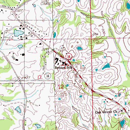 Topographic Map of Benton Elementary School, MS