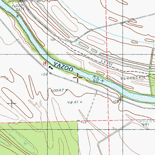Topographic Map of Bradens Landing, MS