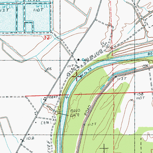 Topographic Map of Downings Landing, MS