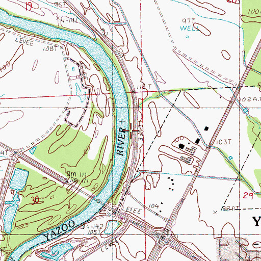 Topographic Map of Dunns Landing, MS