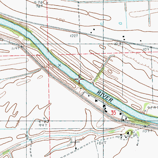 Topographic Map of Ewings Landing, MS