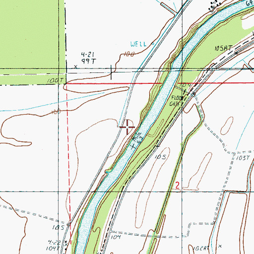Topographic Map of Ganderslaugh Landing, MS