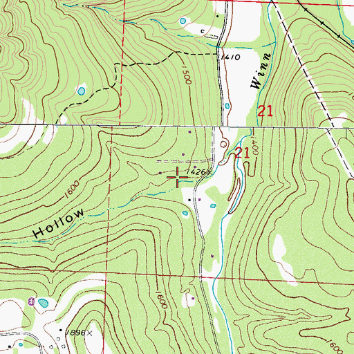 Topographic Map of Boyd Hollow, AR