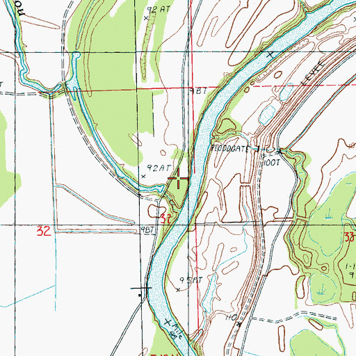 Topographic Map of Harbins Landing, MS