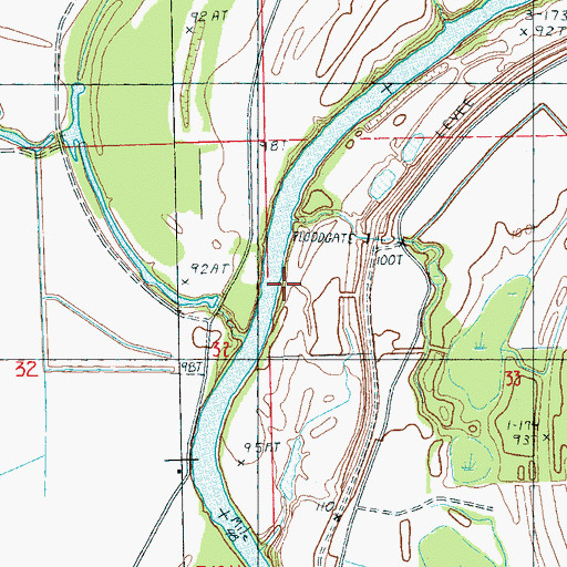 Topographic Map of Hard Times Landing, MS