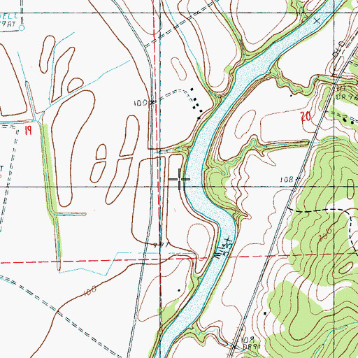 Topographic Map of Holly Bend Landing, MS