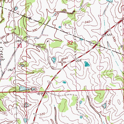 Topographic Map of Hoover Cemetery, MS